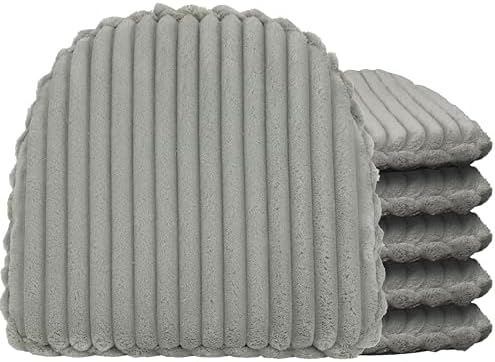 Klear Vu Raindrop The Gripper Non Slip Chair Cushions, Soft & Comfortable Seat Pad, Sitting Pillow for Kitchen, Dining or Office, 6 Count (Pack of 1), Lush Pewter