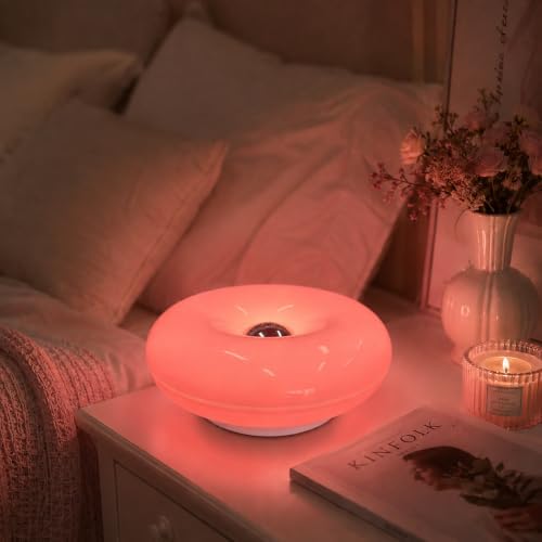 Pink Donut Lamp,Rechargeable,Pink Ambient Light,Bedroom Decor Gift