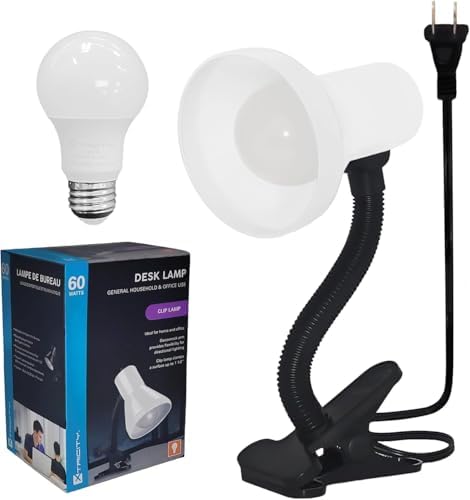 Xtricity LED Clip on Desk Lamp with 360° Flexible Gooseneck, White Finish