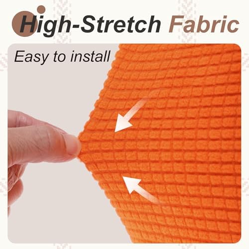 PATIKIL 1 Set Office Chair Cover, Desk Chair Cover Stretchable Universal Computer Seat Slipcover Large with Armrest Covers Zipper for Rolling Office Chairs Home Desk Seat, Orange
