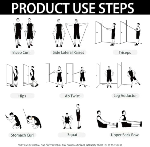 Resistance Bands with Handles, Exercise Bands with Handles, Door Anchor