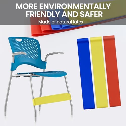 1 Blue, 1 Red, 1 Yellow, Chair Bands for Kids with Fidgety Feet