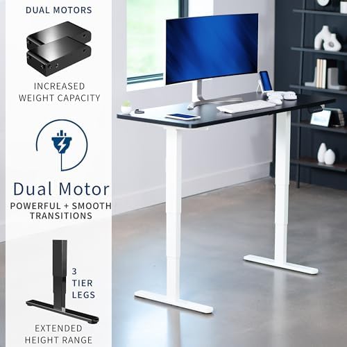 VIVO Black 60 x 24 in Standing Desk, DESK-KIT-2W6B