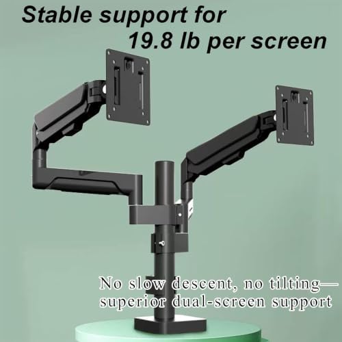 Monitor Stand with Keyboard Tray, Gas Spring Full Motion Desk Mount