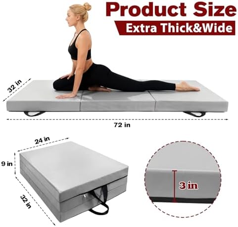 3 Inch Thick Yoga Mat 72 * 32 * 3 inch Extra Thick Exercise Mats Non-Slip Workout Mat for Pilates, Fitness, Gym, Stretching