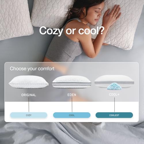 Coop Home Goods Eden Cool Adjustable Pillow, King Size - Adjustable Memory Foam with Gel Infusion - Soft Breathable Lulltra Fabric - Ideal for All Sleepers - Eco-Friendly CertiPUR-US Certified