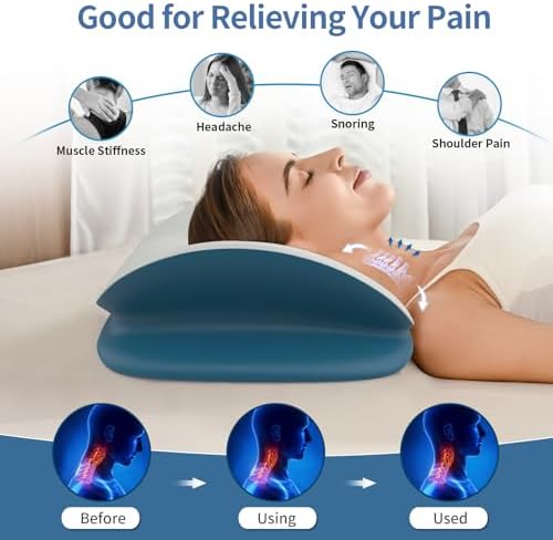 Olumoon Cervical Neck Pillow - Ergonomic Memory Foam Contour Pillows for Side, Back & Stomach Sleepers, Cervical Pillow for Neck Support Sleeping with Breathable Cover