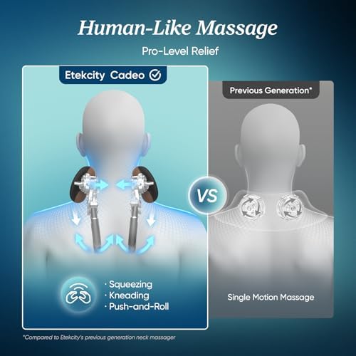 Etekcity FSA Cordless Neck Massager for Pain Relief Deep Tissue, Cadeo