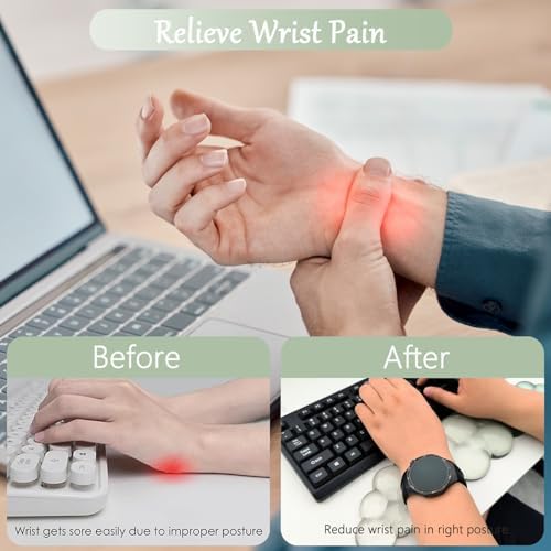 Gel Cloud Wrist Rest for Keyboard and Mouse Gradient Green Clear Keyboard Wrist Rest Transparent Ergonomic Cute Mouse Wrist Pad Silicone Non-Slip Wrist Pad for Computer Gaming Laptop Home Office