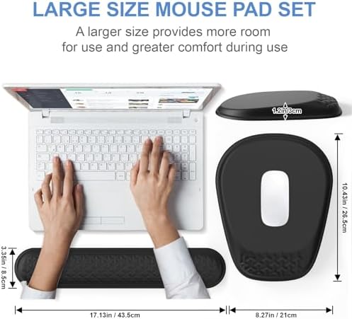Ergonomic Mouse Pad with Wrist Rest, Memory Foam Support for Office