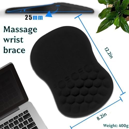 Ergonomic Mouse Pad Wrist Support, Wrist Rest Pain Relief Mousepad with Memory Foam&Non-Slip PU Base, Carpal Tunnel Pain Relief Mousepad Wrist Rest for Mouse Mouse Pads for Wireless Mouse & Desk