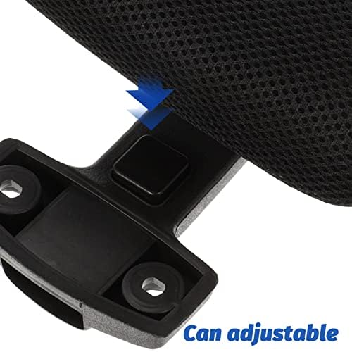 Adjustable Office Chair Headrest Attachment, Ergonomic Mesh Head Pillow for Neck Support, Height and Angle Adjustable, Compatible with Most Office Chairs, Black, 10.62x6.29x1.18 Inches