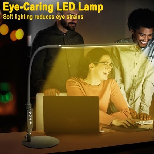 CGBE LED Desk Lamp, 23.6" Nail Light for Desk with Adjustable Gooseneck