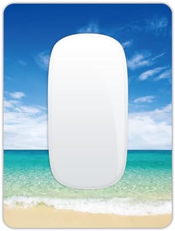 Small Mouse Pad, Mini Mouse Pad 6 X 8 Inch with Non-Slip Rubber Base for Keyboard Tray Laptops Wireless Mouse Home Office Travel, Washable & Portable (Beach)