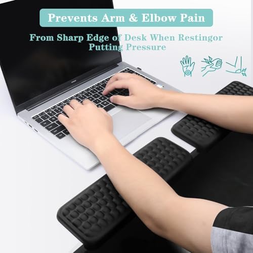 L-Shaped Desk Elbow Pad for Desk, 2-Piece Memory Foam Desk Edge Cushion