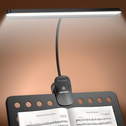 Glocusent 81 LED Music Stand Light, 3 Color & 5 Brightness Piano Lamp