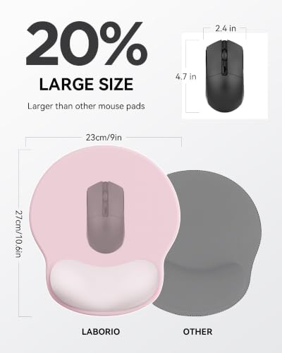 Mouse Pad with Wrist Rest for Desktop Large Ergonomic Mouse Mat(PinkxPink)