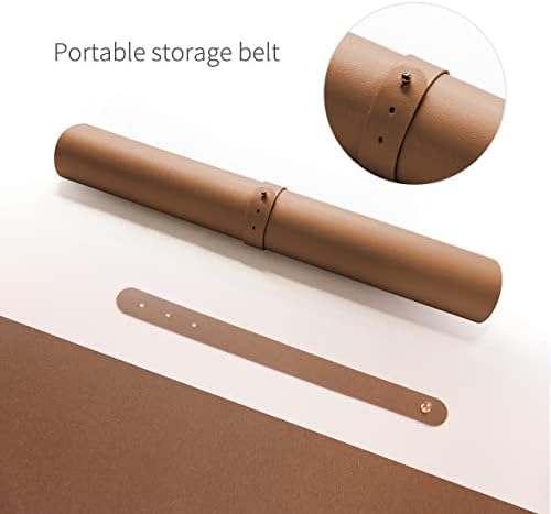 RENMTURE Dual-Sided Mouse Pad, Natural Cork & PU Leather Large Desk Pad for Office and Home Work, Desk Protector Non-Slip, Waterproof, Easy Clean (Brown, 23.6" x 13.7")