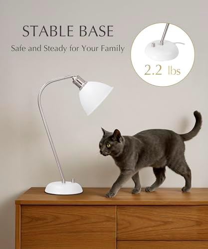 HarvestLand Halo Desk Lamp, Reading Lamp for Home Office, White