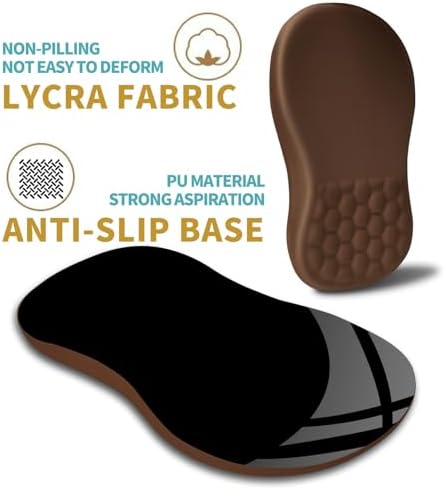 Hokafenle Ergonomic Mouse Pad Wrist Support with Massage Design, Wrist Rest Pain Relief Mousepad with Memory Foam&Non-Slip PU Base, Mouse Pads for Wireless Mouse & Desk (12x8 inch,Brown)