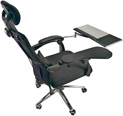 Laptop Mouse Stand Mount Workstation Video Game Chair or Round Bar Mounted Keyboard Tray PC Platform Armrest Wrist Rest Pad 360° Adjustable Fall Prevention Home Office Computer Furniture supplies gift