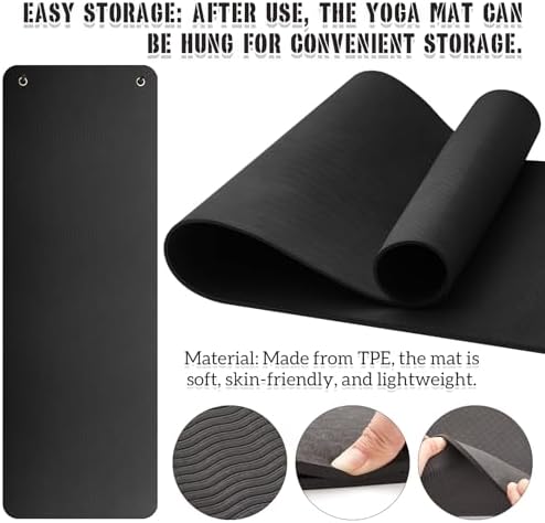 Briwooody Yoga Mat with Hanging Holes
