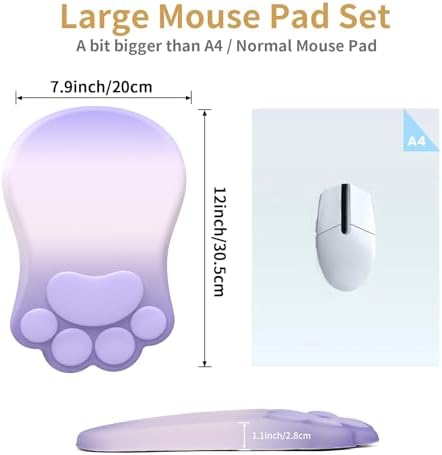 L-SPOUTTO Ergonomic Mouse Pad with Wrist Rest,Cute Mouse Pad Wrist Support