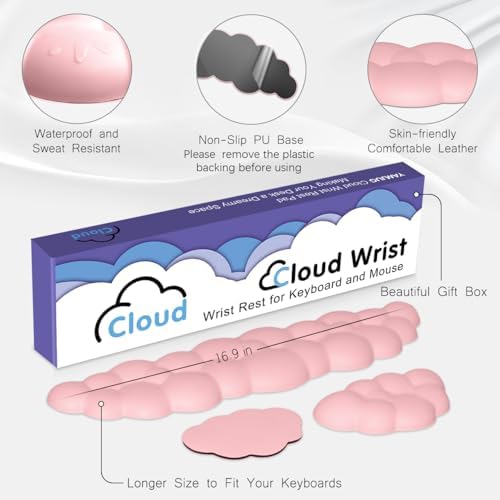 4 in 1 Ergonomic Leather Cloud Wrist Rest Keyboard and Mouse Pad & Coaster