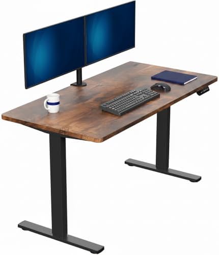 VIVO Rustic Vintage Brown 55 x 28 in Standing Desk, DESK-KIT-1B55N