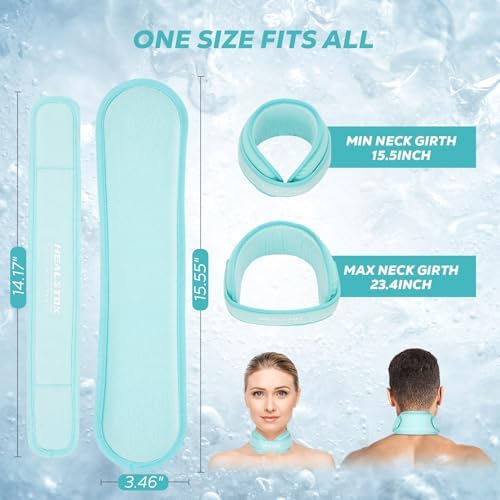 Neck Ice Pack Wrap, Reusable Cold/Hot Gel for Neck Pain, Iceblue