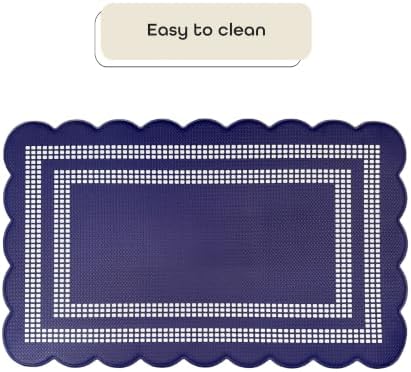Anti Fatigue Scallop Mat 18 x 30 in, Remi, Navy/White
