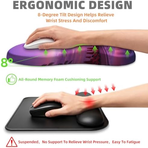 Ergonomic Mouse Pad Wrist Support for Carpal Tunnel Pain Relief