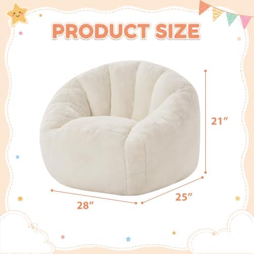 HUGHEAVEN Kids Bean Bag Chair, Small Memory Foam Sofa, Ages 3+
