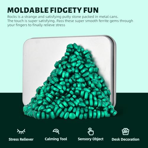 LCVUUK Putty Rocks, Cyan More Than 600 Weak Magnetic Smooth Ferrite Pebbles, Desk Toys and Time-Killer for Adults