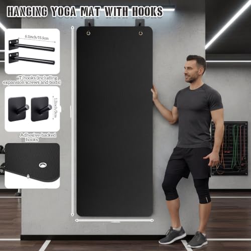 Briwooody Yoga Mat with Hanging Holes