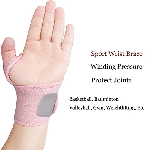 YUNYILAN Wrist Brace Wrist Wraps for Carpal Tunnel 2 Pack Wrist Brace Compression Straps Hand Support, Adjustable Wrist Support for Arthritis and Tendinitis, Joint Pain Relief (Pink)