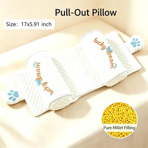 Adjustable Head Neck Support Pillows, Hypoallergenic Breathable Cushion for Rest, White Style with Side Ear Panels