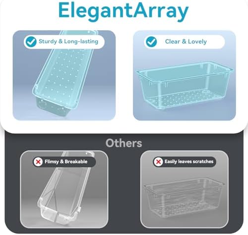 ElegantArray 12 PCS Drawer Organizer Set, Makeup Organizers, Sea Blue