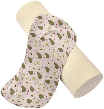 Yoga Meditation Bolster Pillow Neck Roll Pillow Small Round Pillows Decorative Throw Pillows Cervical Roll Cylinder Pillow Neck Support Side Sleeper Cute Avocado Heart
