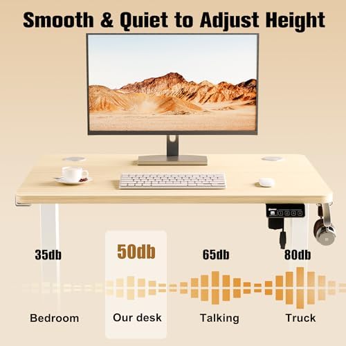 Small Standing Desk, 32"x24" Height Adjustable Sit-Stand, Home Office, Oak