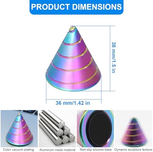 Kinetic Spinning Desk Toys, Fidgets for Anxiety and Stress for Adult Teen Cool-Stuff, Party Gifts for Christmas & Halloween (Conical)