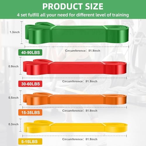 Exercise Bands Resistance Bands for Working Out,Pull Up Bands Set,at Home Workout Equipment,Workout Bands for Men and Women,Stretch Bands for Exercise