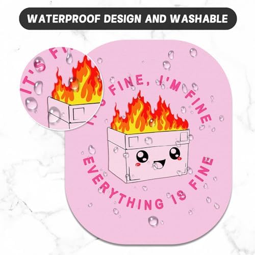 Small Mouse Pad, 6 x 7 Inch, Oval Mini Mouse Pad with Non-Slip Rubber Base for Laptop Wireless Mouse Keyboard Tray Mousepad, Cute Dumpster