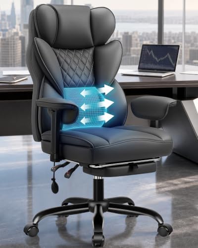 Office Chair, Big and Tall Executive Chair with Adjustable Lumbar Support