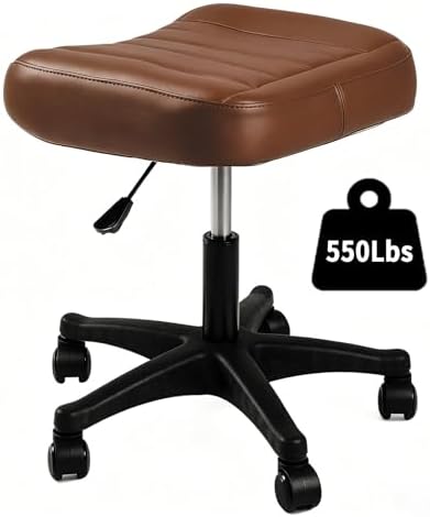 Ergonomic Adjustable Under Desk Footrest,Ottoman with Wheels