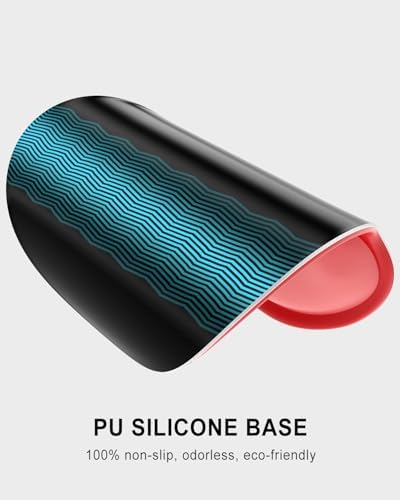 Auhoahsil Ergonomic Mouse Pad with Wrist Rest, Comfortable Silicone Non-Slip Computer Pain Relief Gel Mouse Mat with Wrist Support for Gaming, Work, Office, Women & Men, Cute Pattern, Red Pink