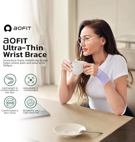 Adjustable Wrist Brace for Pain Relief, Carpal Tunnel & Tendonitis Support – Ergonomic Compression, Breathable & Anti-Slip Design, Fits Left & Right Hand, Ideal for Sports, Gaming & Office Use Purple
