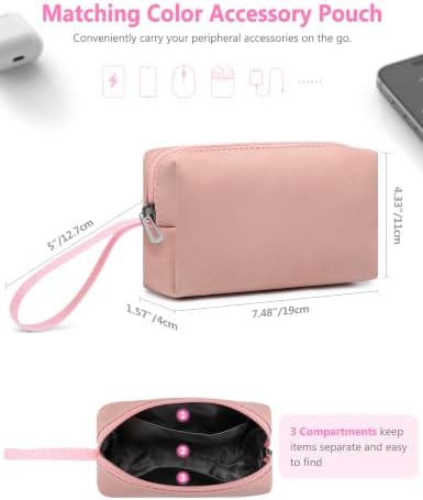 HYZUO 13.3-14 Inch Laptop Case Sleeve with Stand for MacBook,Pink