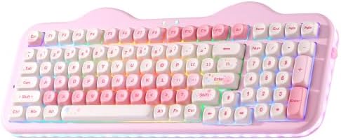 YUNZII C98 Cute Cake Wireless Mechanical Keyboard (Pink, Milk Switch)