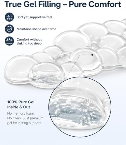 eulps Ergonomic Gel Keyboard Wrist Rest Set, Soft Gel Palm Rest for Keyboard and Mouse, Clear Wrist Support Pad for Typing and Gaming Pain Relief, Non-Slip Base for Computer Laptop (Cloud)